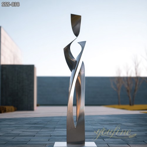 geometric Large Stainless Steel Abstract Figure Sculpture