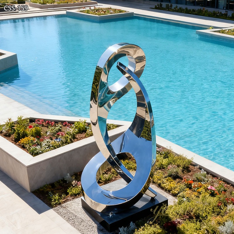 Large Stainless Steel Outdoor Sculpture for Sale CSS-159 - Commercial Center Square - 2 high quality Large Stainless Steel Outdoor Sculpture for swimming pool