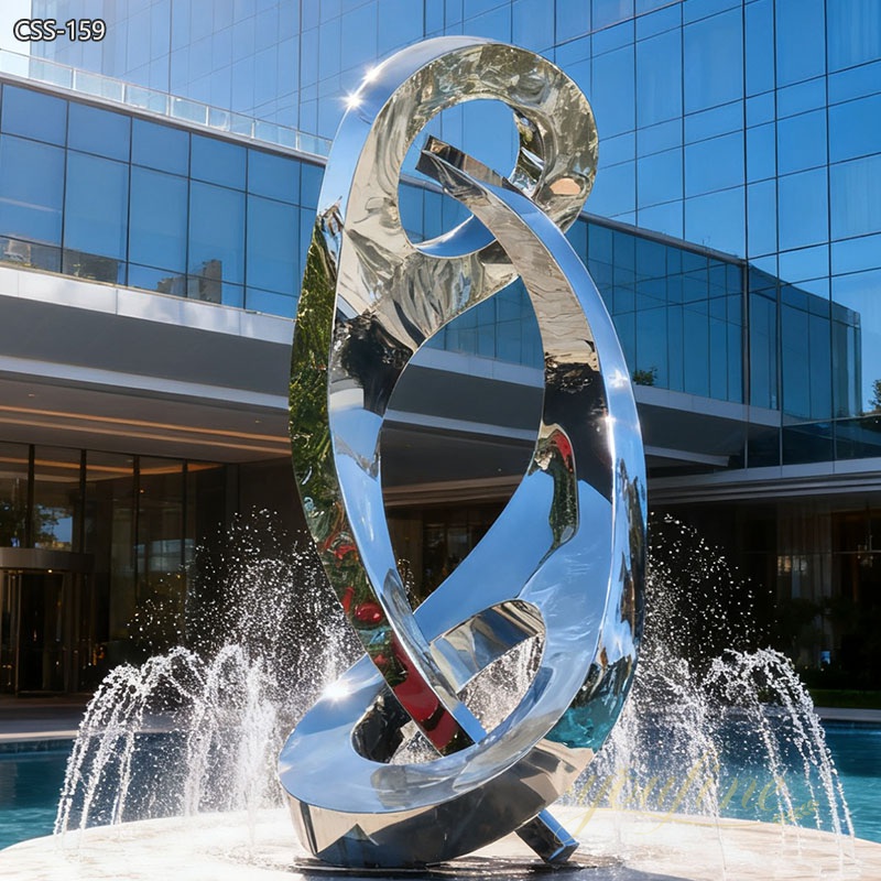 Large Stainless Steel Outdoor Sculpture for Sale CSS-159 - Commercial Center Square - 1