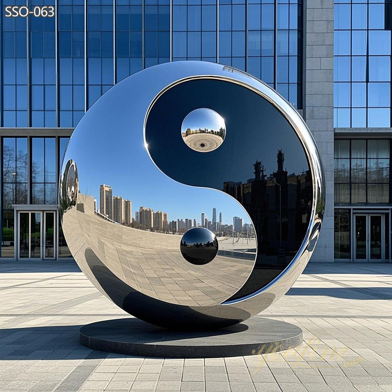 Large Polished Stainless Steel Outdoor Zen Yin Yang Sculpture SSO-063