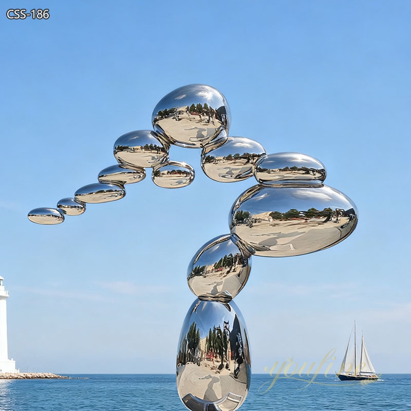 Mirror Polished Abstract Metal Garden Sculpture for Sale CSS-186
