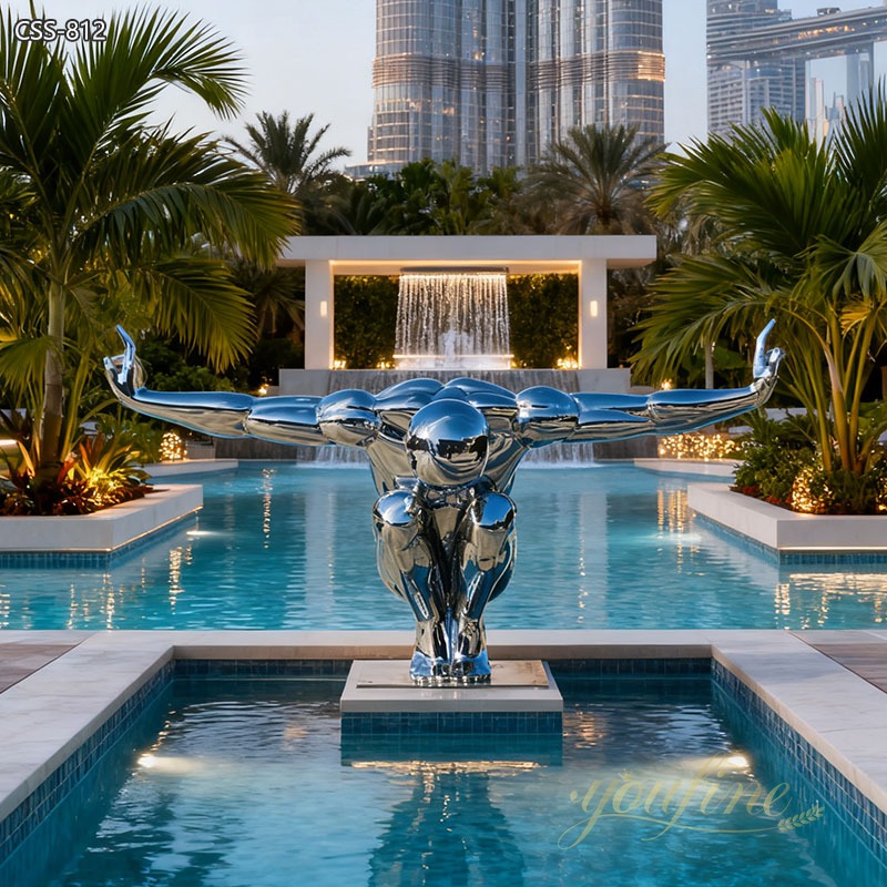 Modern Metal Diving Man Statue for Swimming Pool CSS-812 - Stainless Steel Figure Statue - 2 stainless steel Diving Man Statue