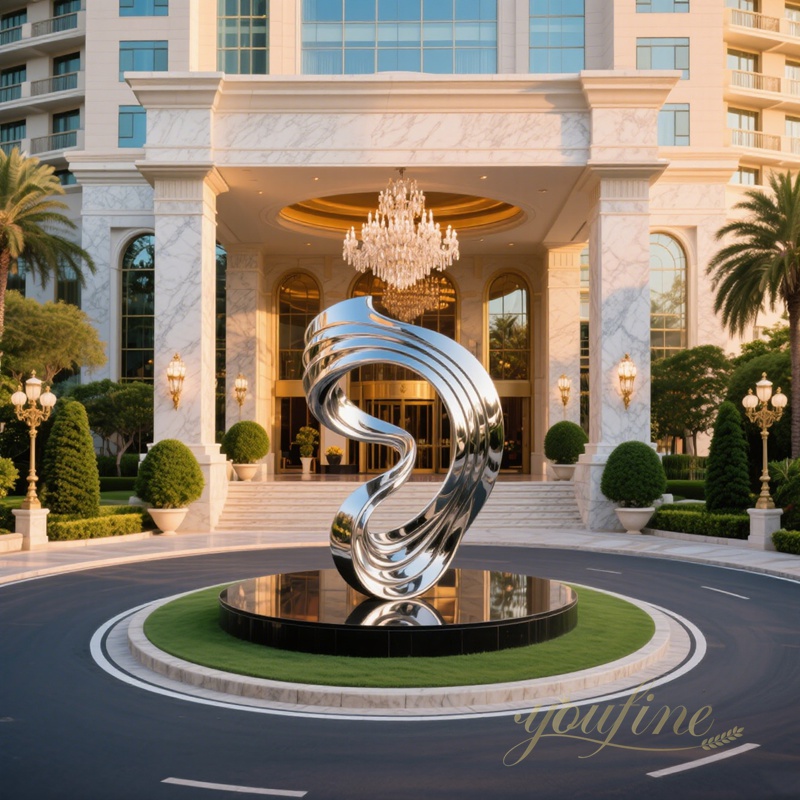 stainless steel Modern Swirl Sculpture