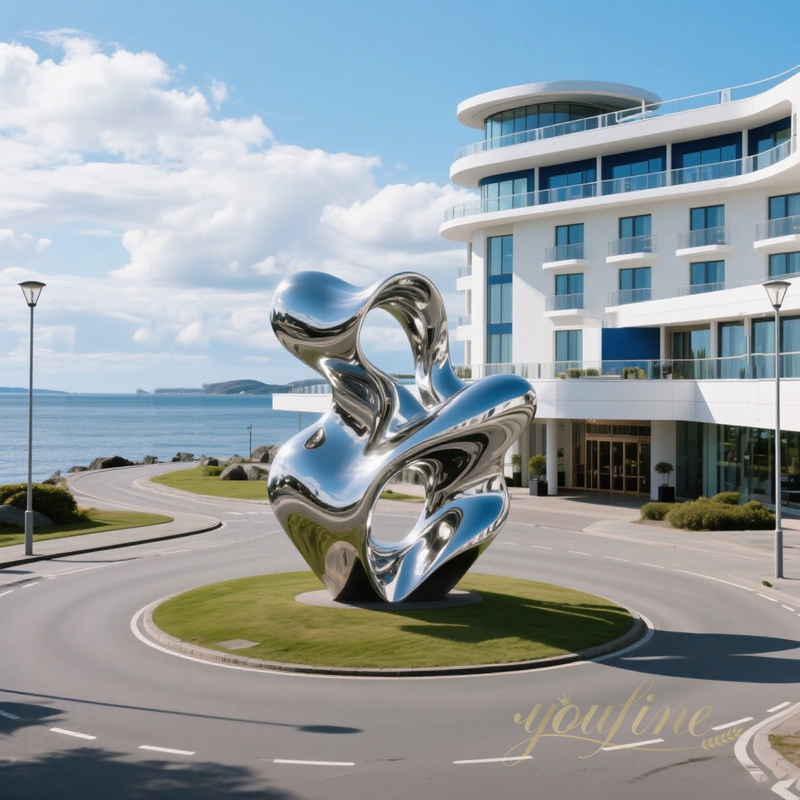stainless steel Ocean-Inspired Sculpture