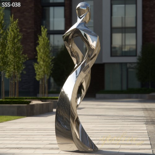 mirror polish Outdoor Abstract Figure Sculpture