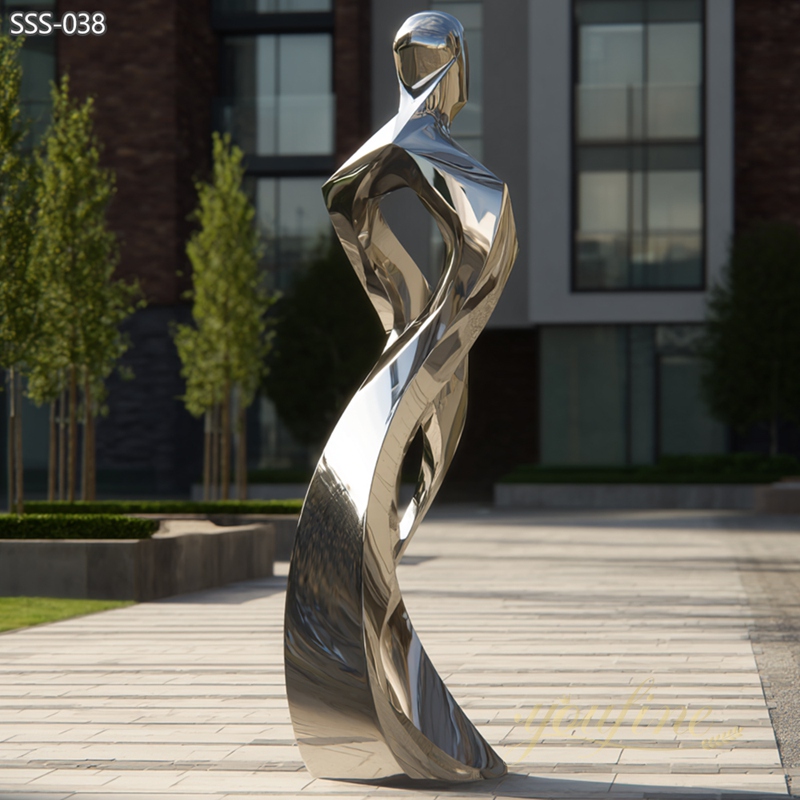 Abstracted Figure Modern Outdoor Stainless Steel Abstract Figure Sculpture SSS-038