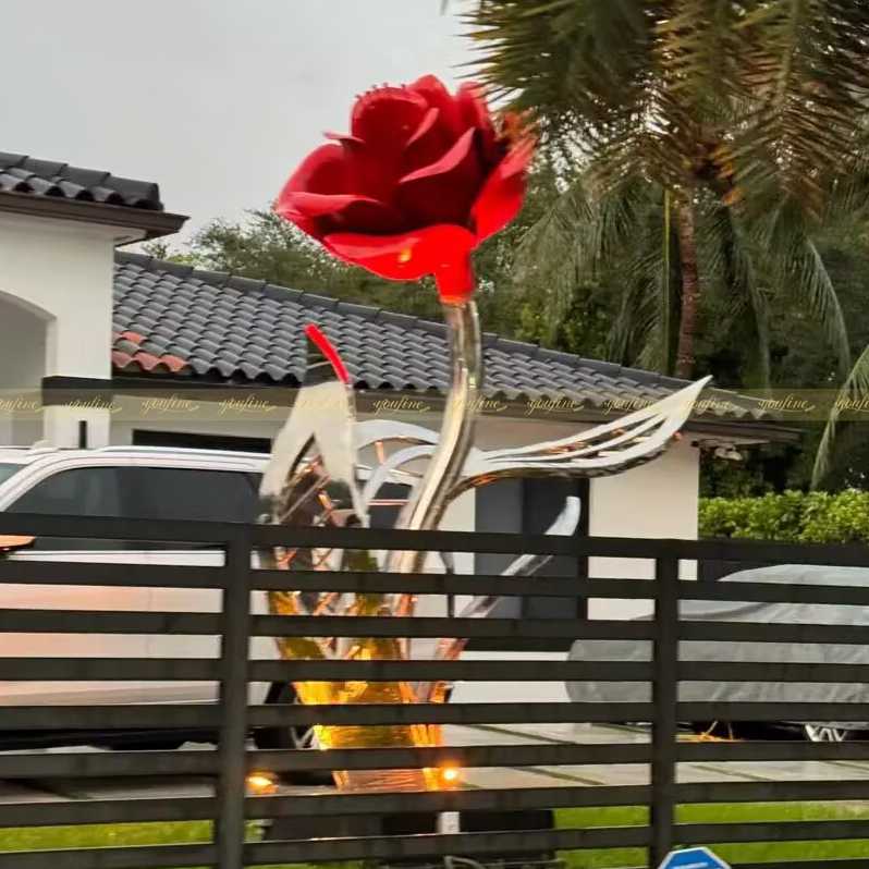 stainless steel Rose sculpture feedback from American customers