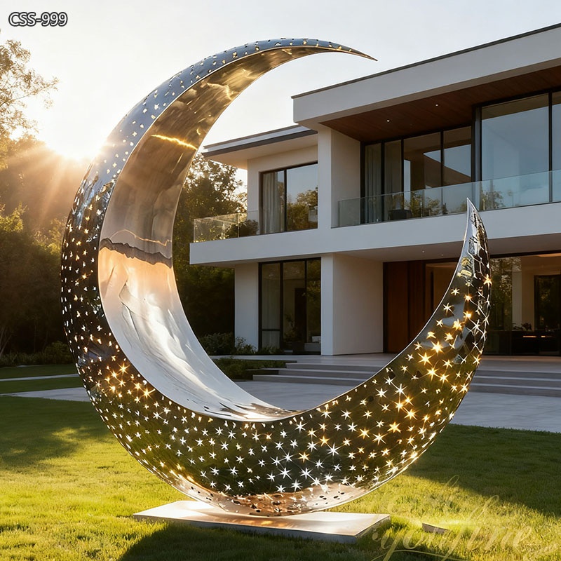 Stainless Steel Crescent Moon Sculpture for Outdoor CSS-999