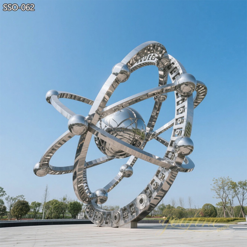modern giant Stainless Steel Planet Sculpture
