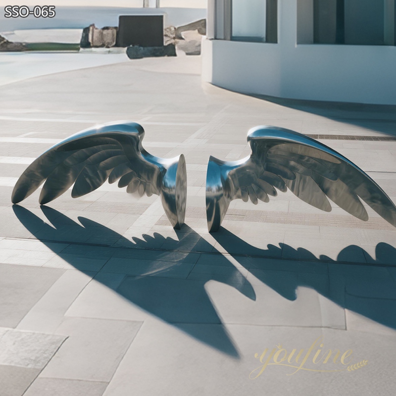 modern Stainless Steel Wings Sculpture for Public