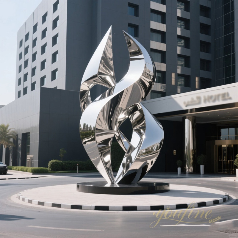 stainless steel Twisting Flame Sculpture