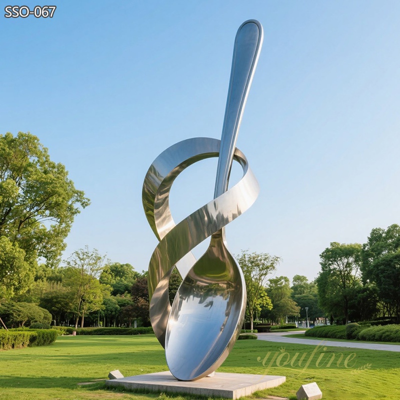 art modern abstract Stainless Steel Spoon Sculpture