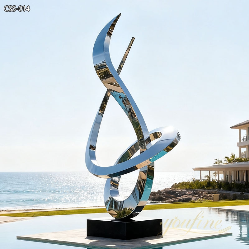 Modern Outdoor Stainless Steel Abstract Sculpture for Sale CSS-14