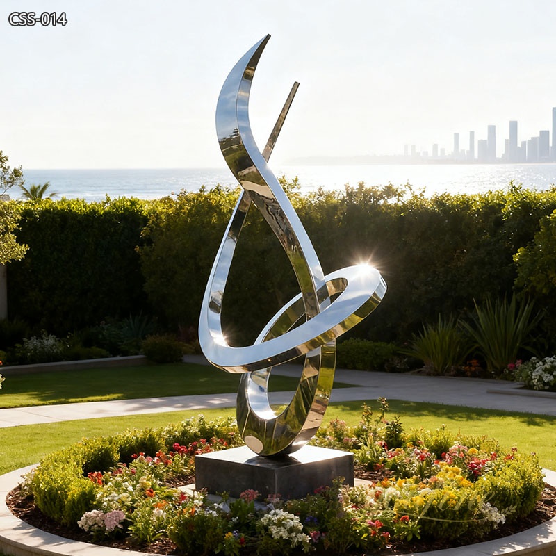 Modern Outdoor Stainless Steel Abstract Sculpture for Sale CSS-14 - Seaside Sculptures - 1