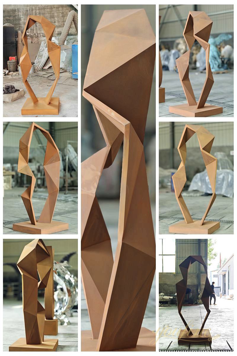 Modern Outdoor Corten Steel Geometric Art Sculpture SCW-028 - Abstract Corten Sculpture - 2