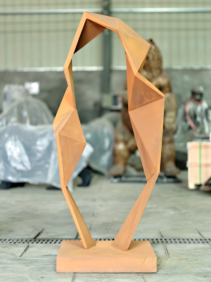 Modern Outdoor Corten Steel Geometric Art Sculpture SCW-028 - Abstract Corten Sculpture - 1