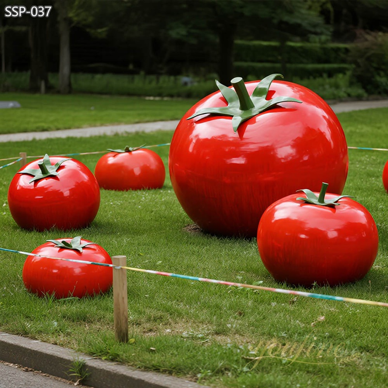 Large Metal Outdoor Red Tomato Sculpture SSP-037