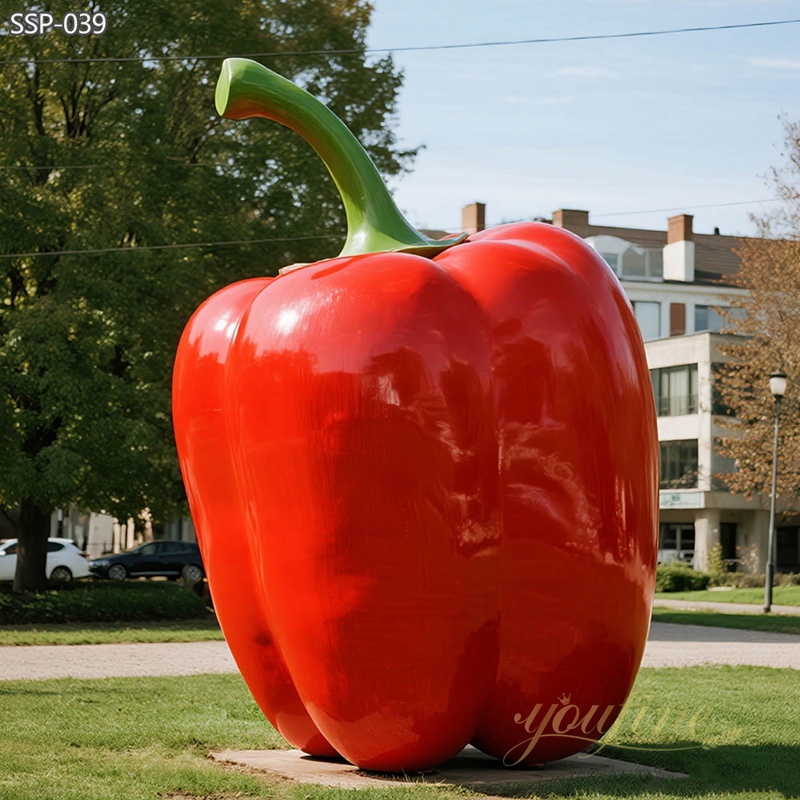 Large Stainless Steel Chili Pepper Sculpture for Outdoor SSP-039 - Metal Plant Sculpture - 5