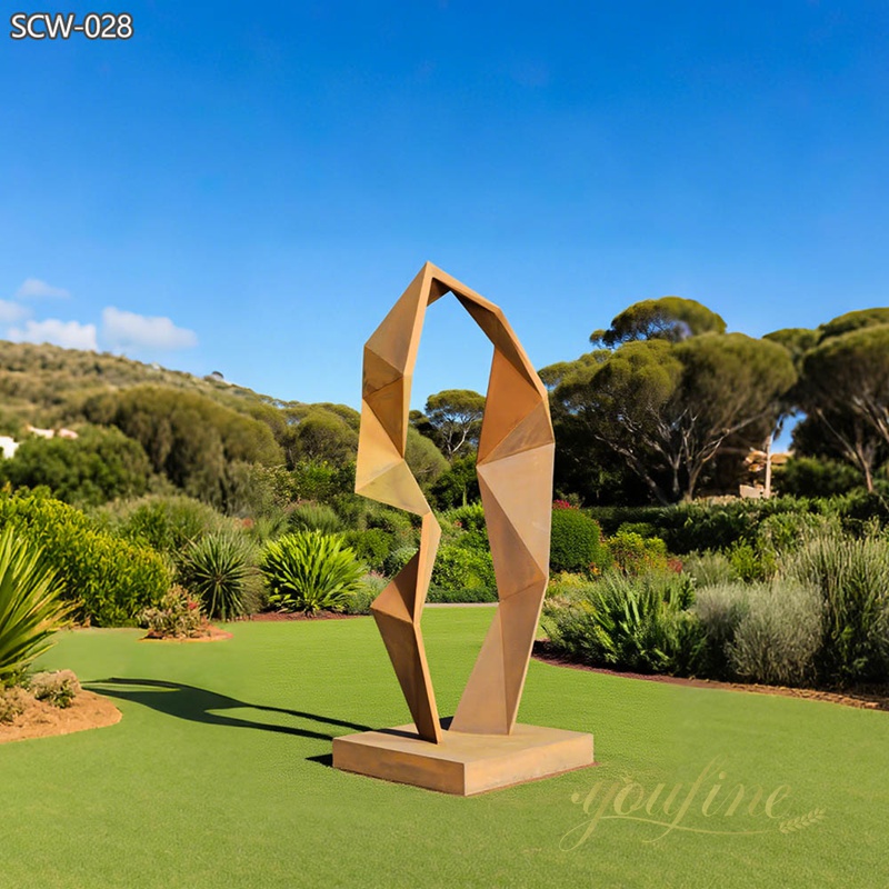Modern Outdoor Corten Steel Geometric Art Sculpture SCW-028