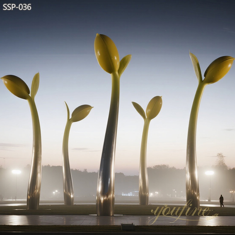 OUTDOOR Stainless Steel Artwork Bean Sprout Sculpture
