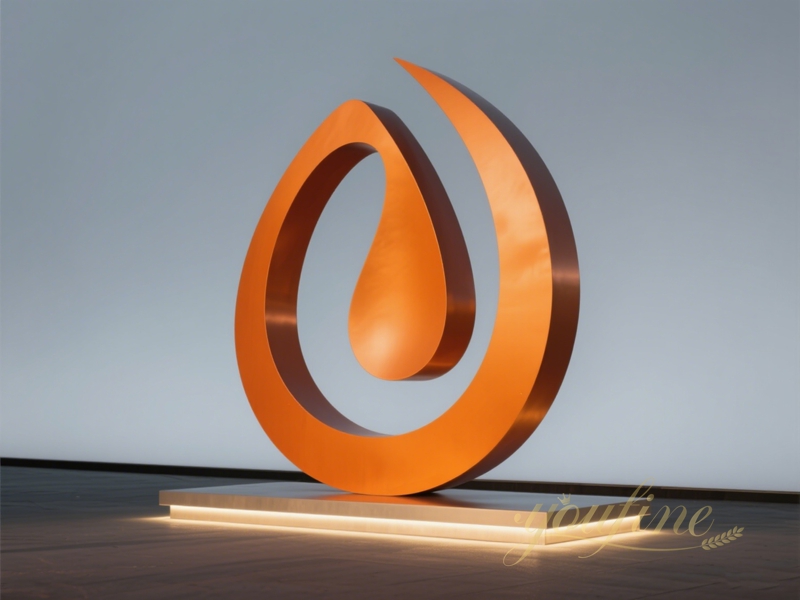 large modern logo sculpture