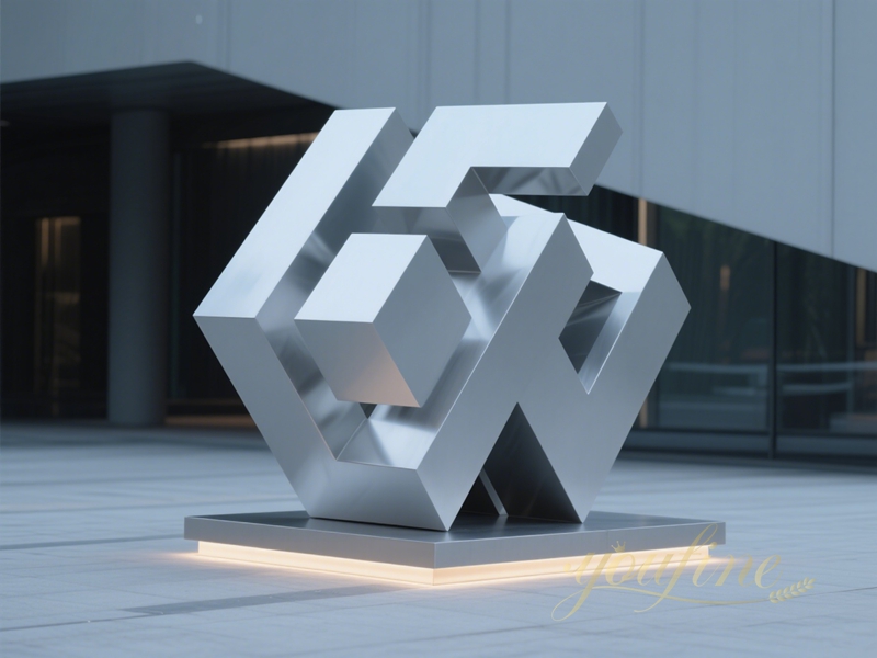 modern outdoor 3D logo sculpture