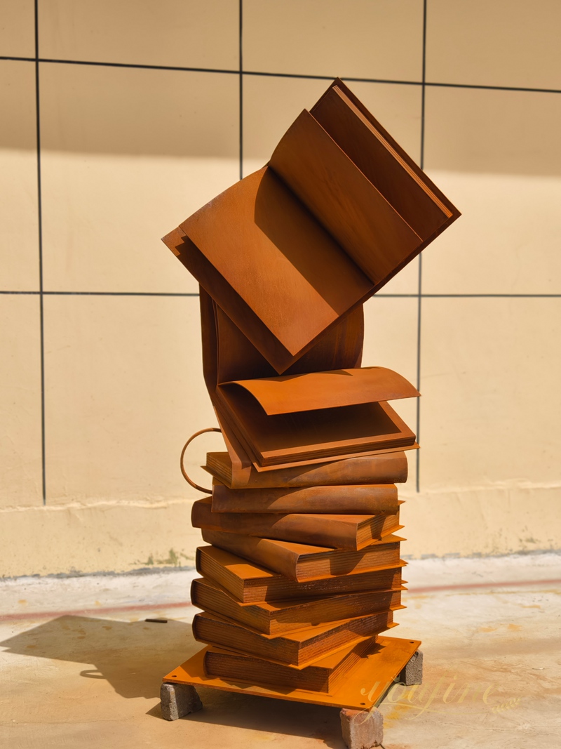 Large Corten Steel Book Art Sculptures for Lawn SCW-027 - Large Corten Sculpture - 3