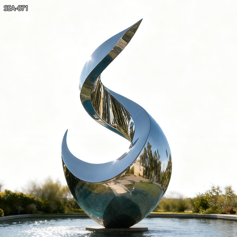 Stainless Steel Abstract Rising Water Feature Sculpture SSA-071