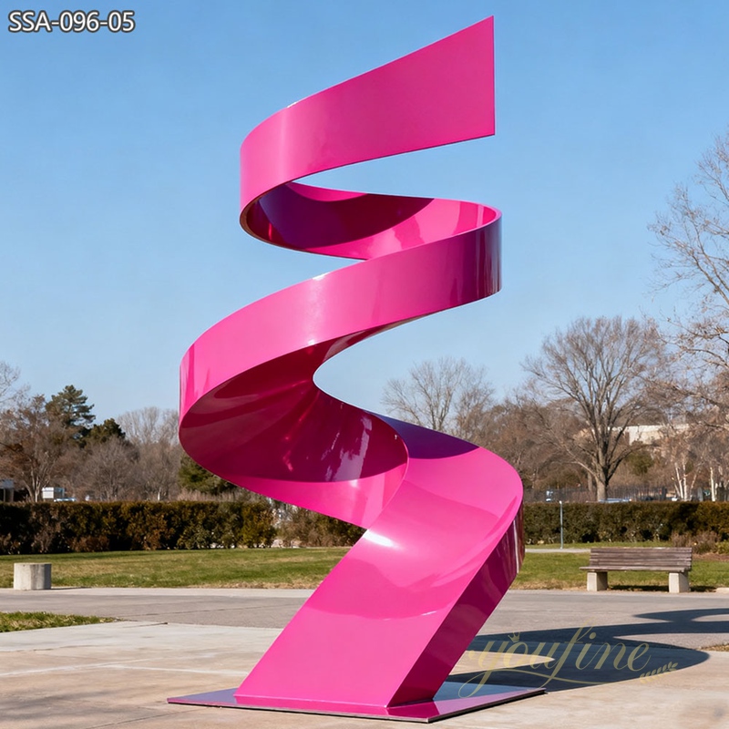 Custom Modern Abstract Stainless Steel Pink Sculpture SSA-096 - Metal Abstract Sculpture - 6 large Abstract Stainless Steel Pink Sculpture