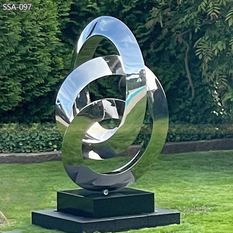 Stainless Steel Entanglements Sculpture for Courtyard SSA-097 - Metal Abstract Sculpture - 3 large outdoor Entanglements Sculpture for Courtyard