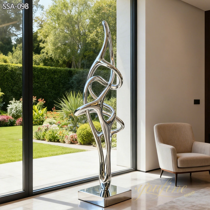Stainless Steel Abstract Tall Indoor Sculpture SSA-098