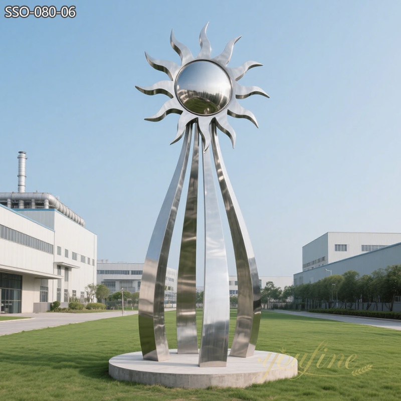large Stainless Steel Sun Sculpture