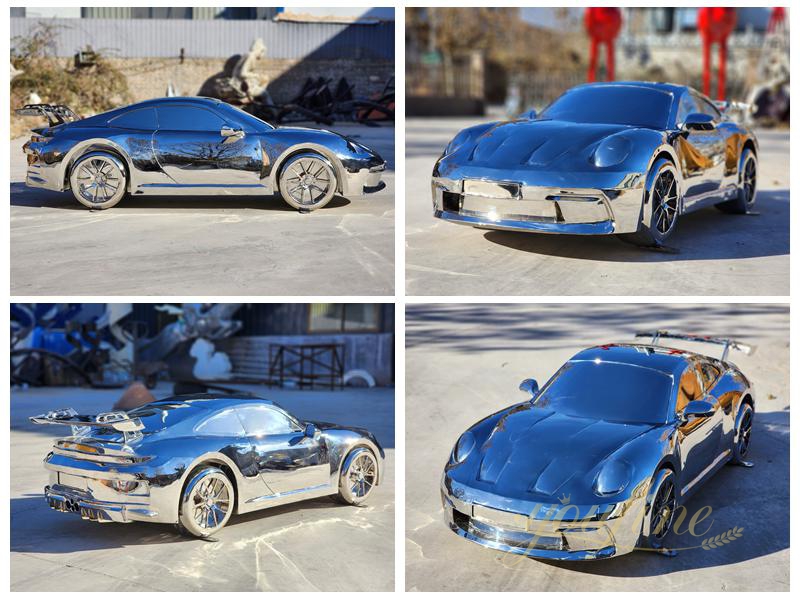Modern Mirror Stainless Steel Sports Car Sculpture SSO-077 - Mirror Stainless Steel Sculpture - 2 modern Stainless Steel Car Sculpture