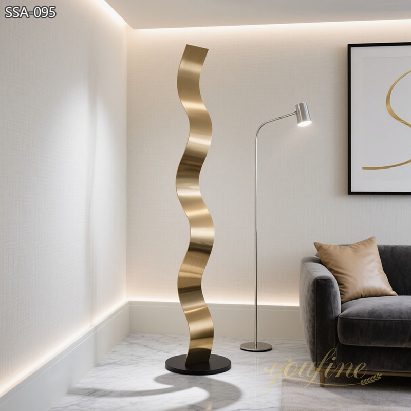 stainless steel large Modern Floor Standing Metal Sculptures