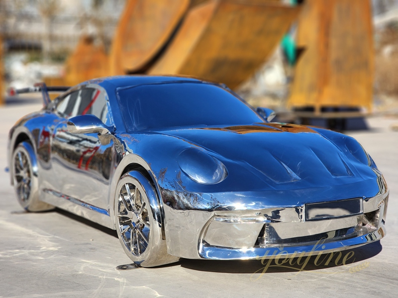 Modern Mirror Stainless Steel Sports Car Sculpture SSO-077 - Mirror Stainless Steel Sculpture - 4