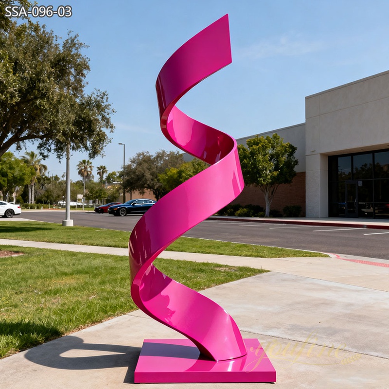 Custom Modern Abstract Stainless Steel Pink Sculpture SSA-096 - Metal Abstract Sculpture - 3 stainless steel Pink Sculpture