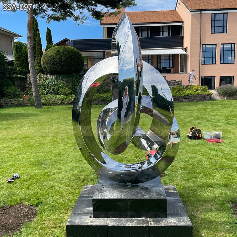 Stainless Steel Entanglements Sculpture for Courtyard SSA-097 - Metal Abstract Sculpture - 2 large modern Stainless Steel Entanglements Sculpture for Courtyard