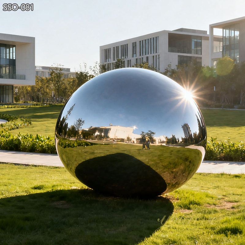 large modern lawn Stainless Steel Egg Sculpture