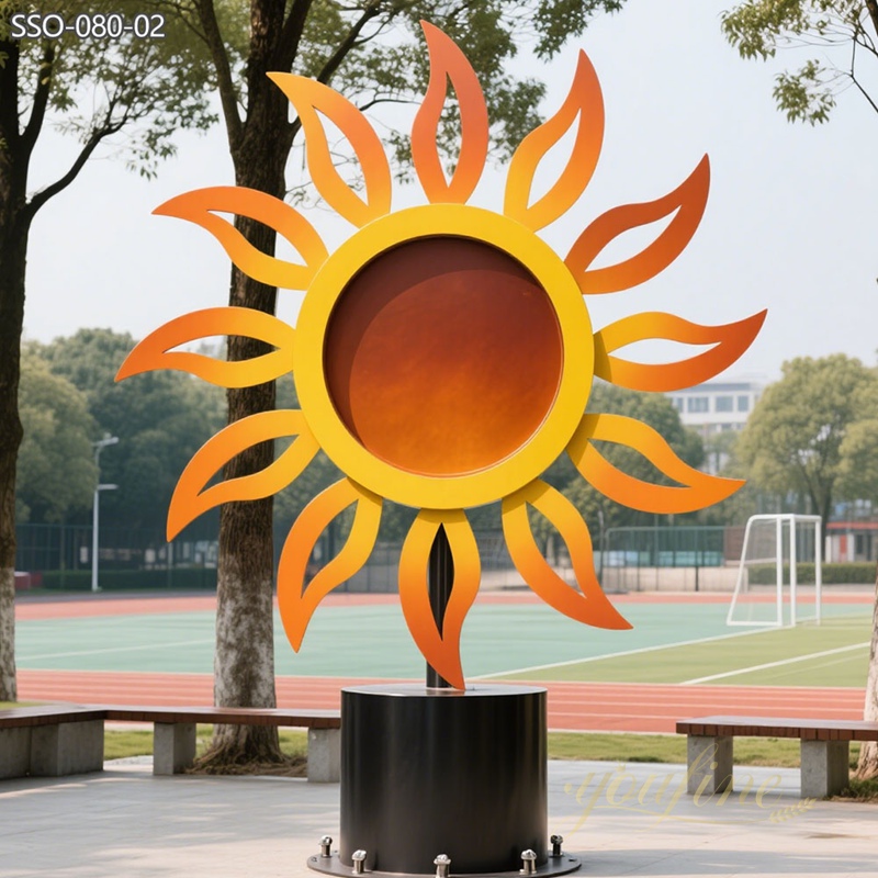 large modern metal Sun Sculpture for Outdoor