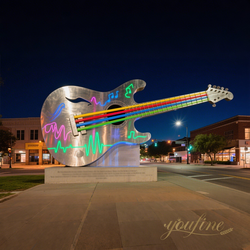 large stainless steel guitar statue (2)