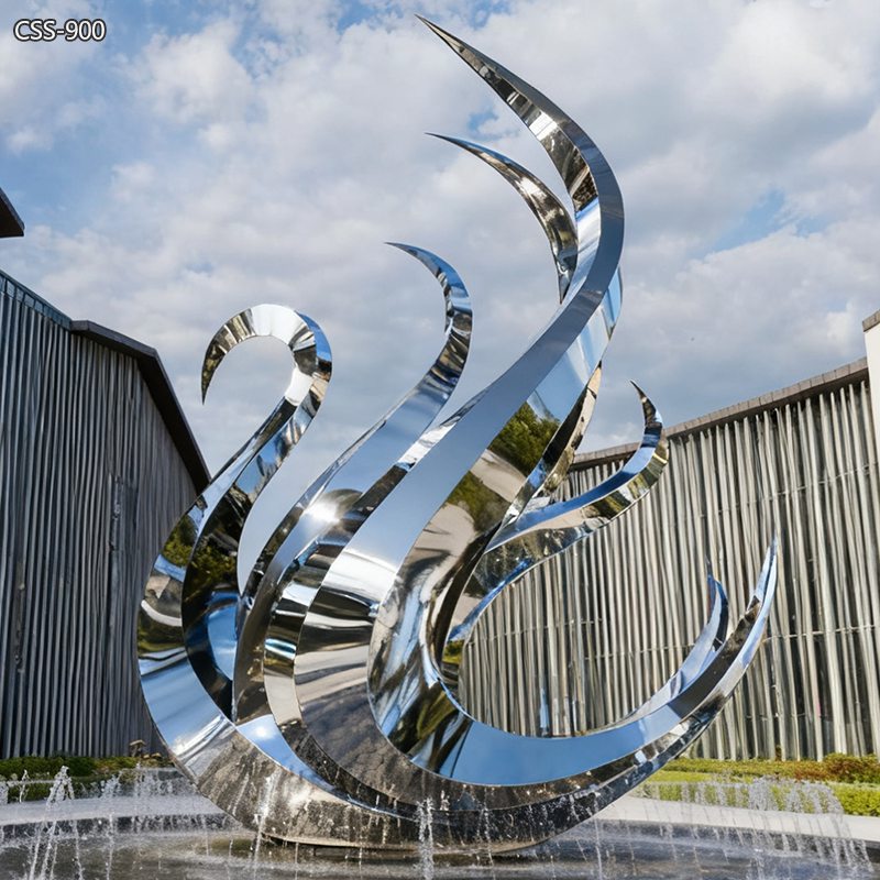 Modern Large Metal Abstract Swan Sculpture for Outdoor CSS-900