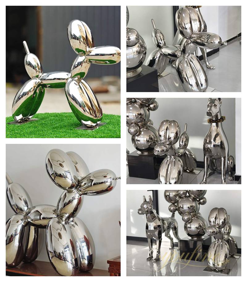 some stainless steel balloon dog sculpture in stock