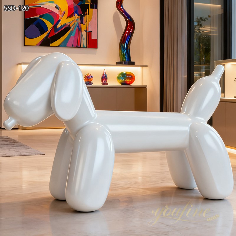 Modern Art White Balloon Dog Sculpture SSD-120 - Balloon Sculpture - 3