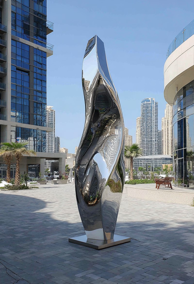 Stainless Steel Sculptures in Dubai: The Perfect Match for a Modern City - Showcase - 1 modern stainless steel abstract sculpture