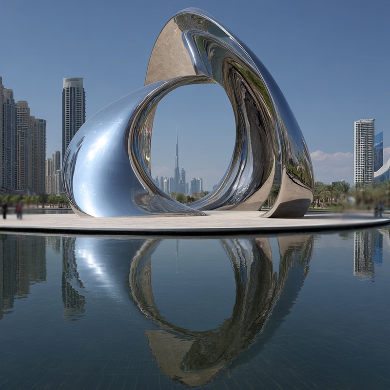 Stainless Steel Sculptures in Dubai: The Perfect Match for a Modern City - Showcase - 4 stainless steel abstract heart sculpture for Dubai
