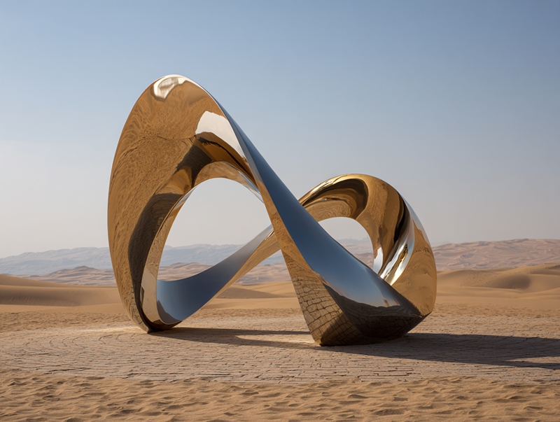 Stainless Steel Sculptures in Dubai: The Perfect Match for a Modern City - Showcase - 6 stainless steel abstract ring sculpture for Dubai