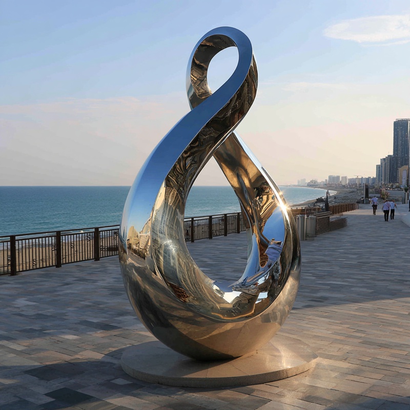 Stainless Steel Sculptures in Dubai: The Perfect Match for a Modern City - Showcase - 3 stainless steel abstract sculpture for Dubai seaside