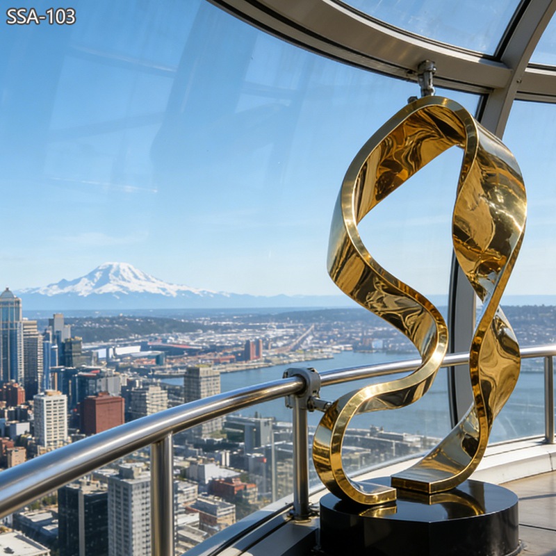 stainless steel abstract art sculpture for office building