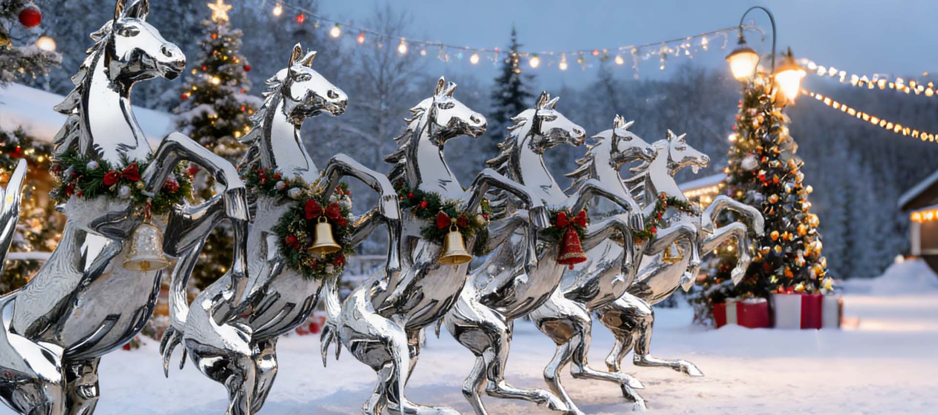 STAINLESS STEEL HORSE SCULPTURE