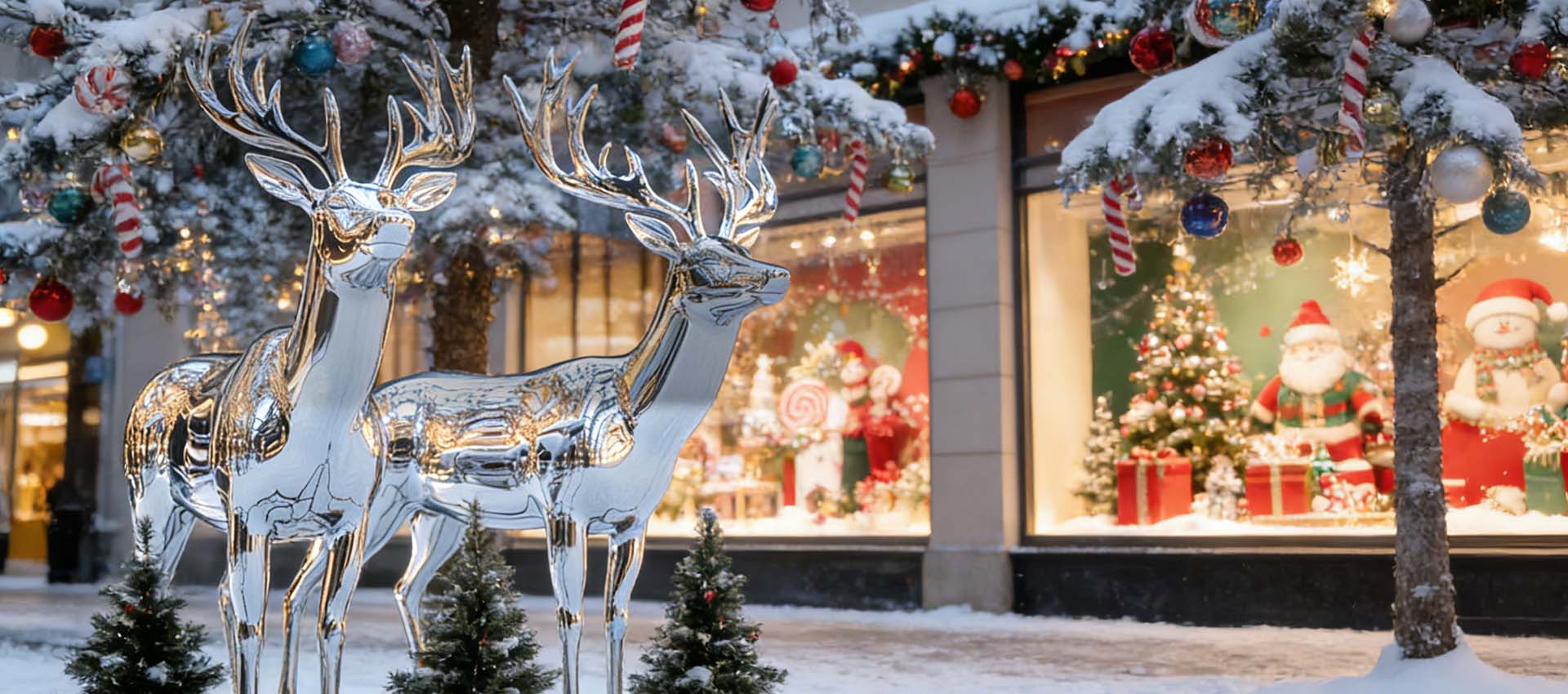 STAINLESS STEEL DEER SCULPTURE